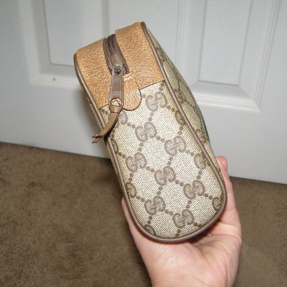 AUTHENTIC VINTAGE GUCCI SHERRY LINE MAKEUP POUCH CLUTCH TOILETRY CASE - Picture 6 of 12